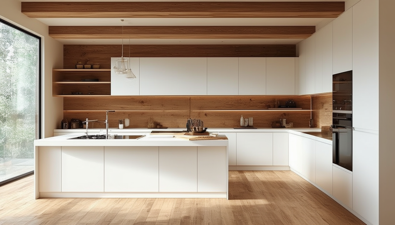 découvrez comment l'alliance du bois chaleureux et du blanc pur transforme votre cuisine en un espace moderne et harmonieux, unifiant ainsi votre intérieur pour un style élégant et accueillant.