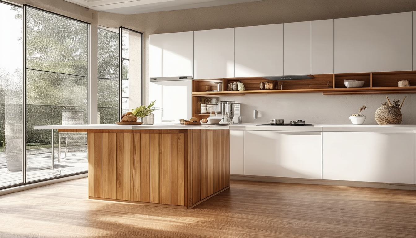 découvrez comment l'harmonie entre le bois chaleureux et le blanc épuré peut transformer votre cuisine en un espace moderne et convivial. cette combinaison sublime crée une atmosphère unifiée et paisible, idéale pour rassembler famille et amis. inspirez-vous de nos conseils pour aménager une cuisine qui reflète votre style tout en optimisant votre espace de vie.